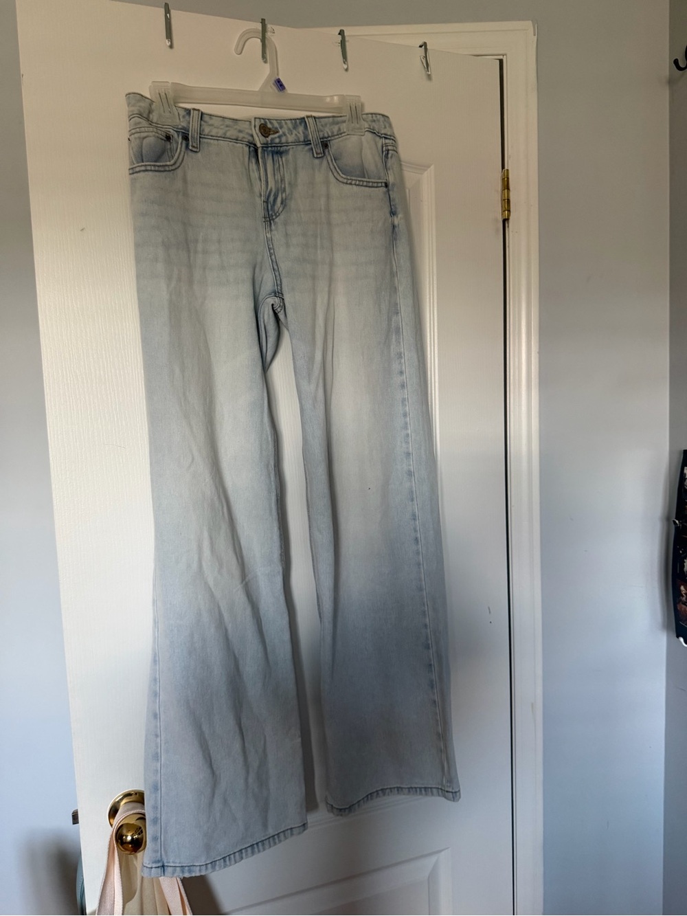 High-Rise Light Blue Wide-Leg Jeans for Women